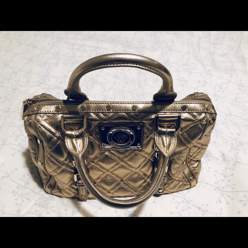 Versace Gold Quilted Bag